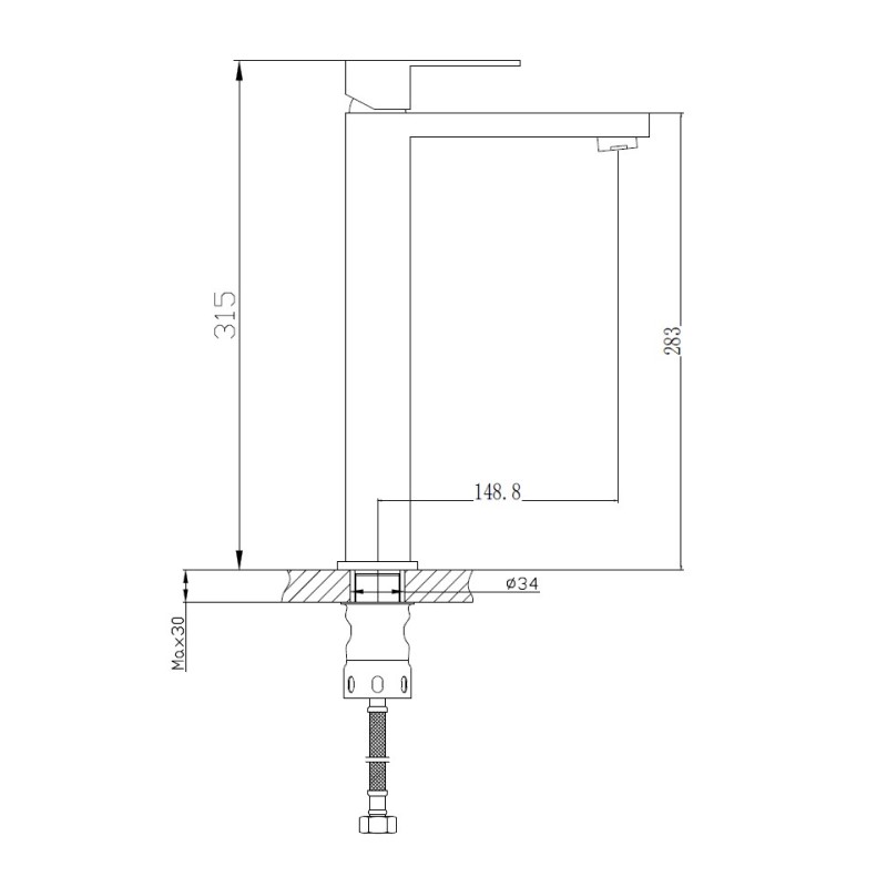 Смеситель для раковины Haiba HB11803-2, сталь арт. 162438