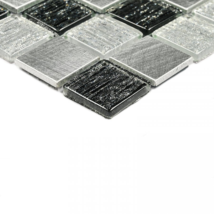 Плитка декоративная стеклянная Trend Silver/Тренд серебряный 4*23*23 300*300 арт. 90604