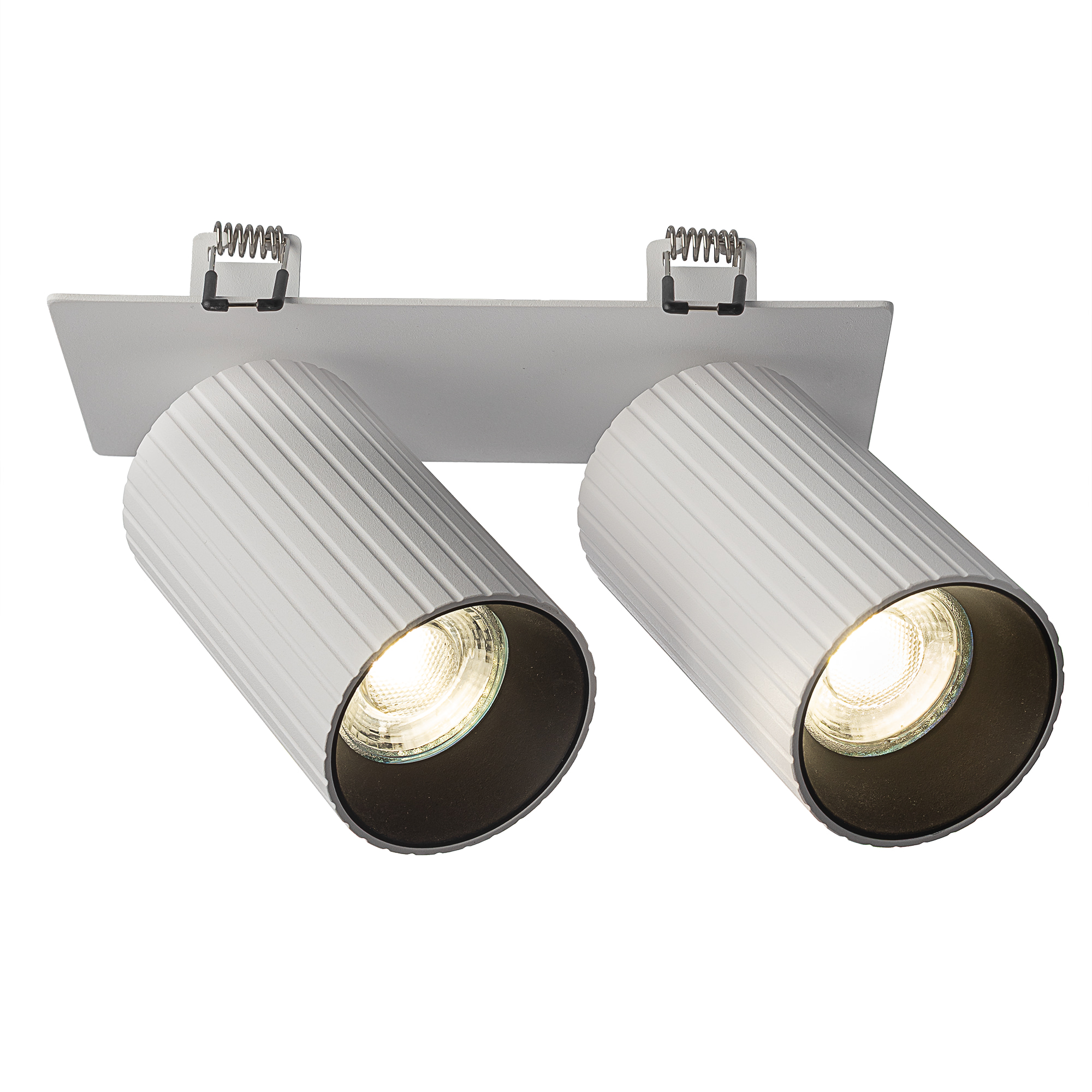 Citilux AXEL CL512D20R Спот поворотный встраиваемый двойной Белый Рифлёный арт. 129444