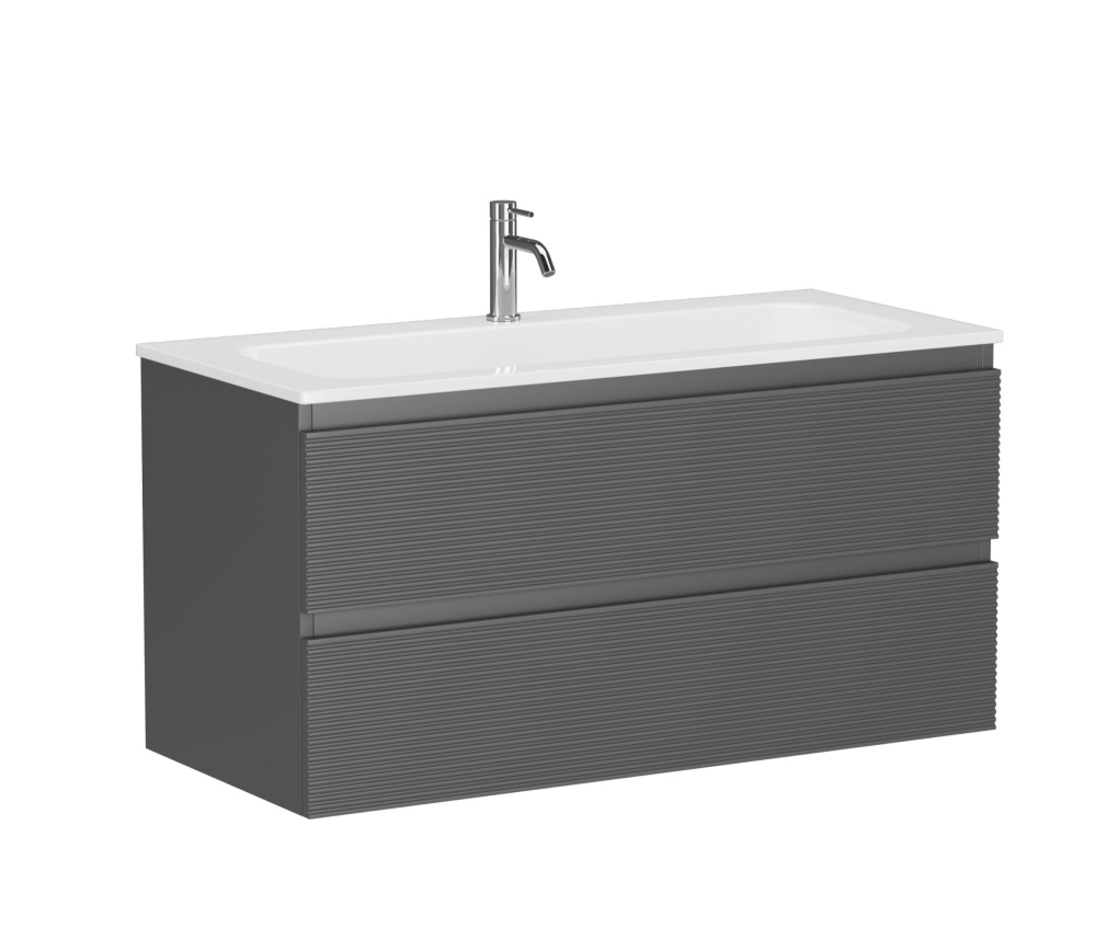 SANCOS Folk Тумба подвесная два ящика, доводчики, 995х445х500 мм, Grey soft арт. 77536