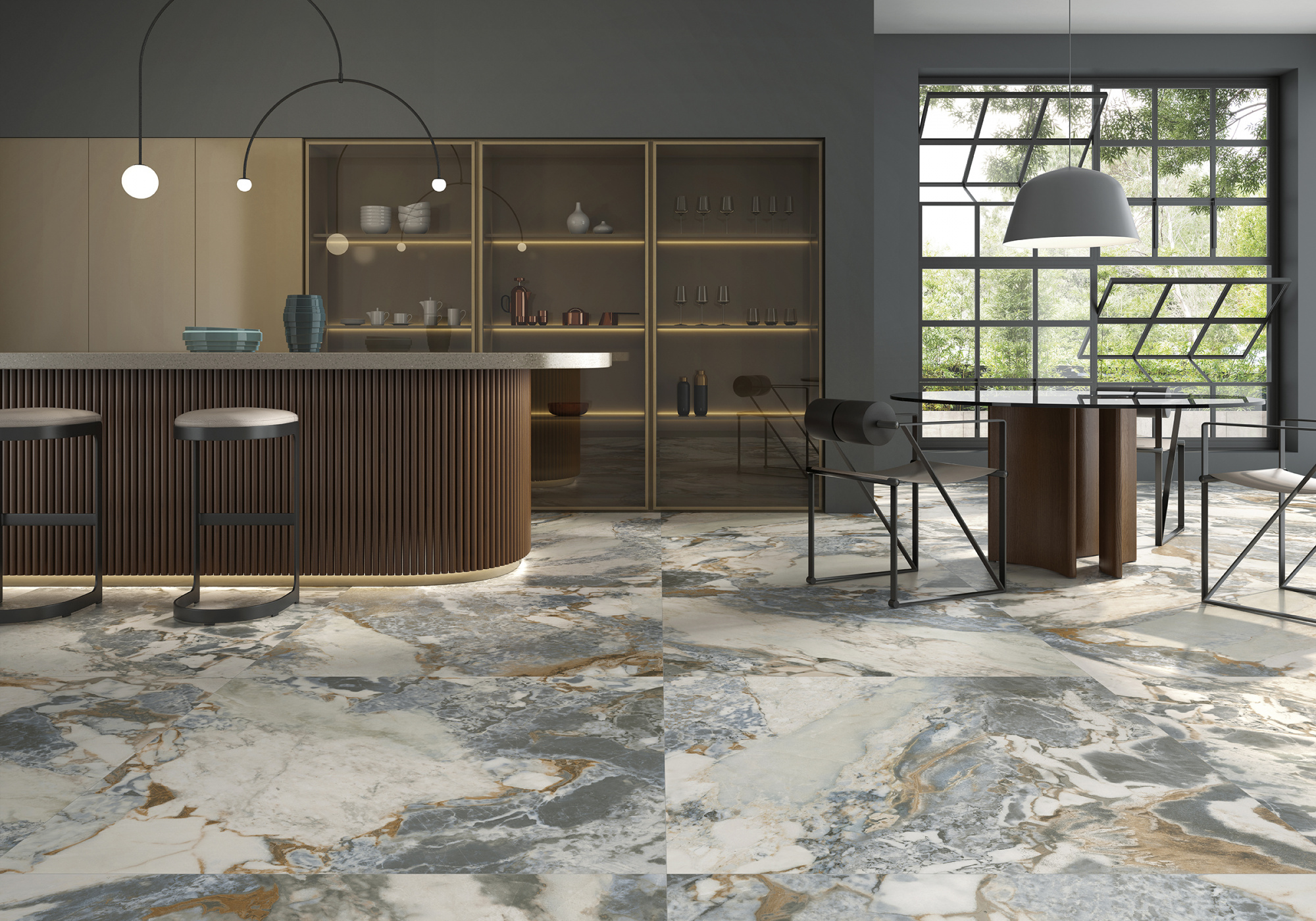 Плитка Geotiles Margot Blue 60x120 Compacglass (1,44 кв.м.) арт. 53134