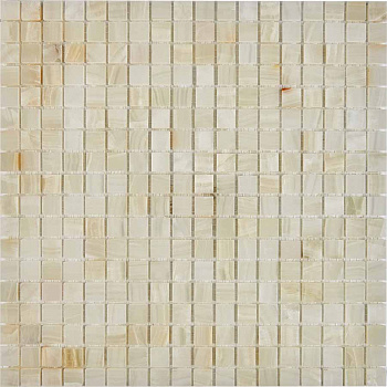 PIX 200 White onyx, чип 15x15 мм, сетка 305х305х6 мм, Полированная арт. 73739