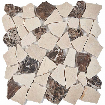 PIX 262 Cream marfil, Dark Imperador, чип произвольный, сетка 305х305x6 мм, Матовая арт. 73776