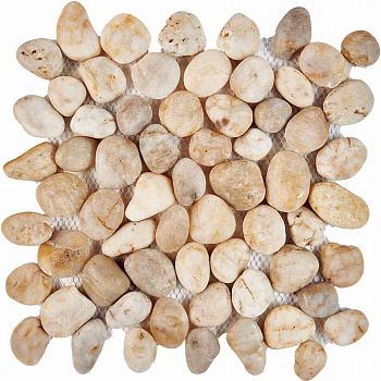 PIX265 из гальки Bianco Natura stone, чип произвольный, сетка 305х305 мм арт. 73779