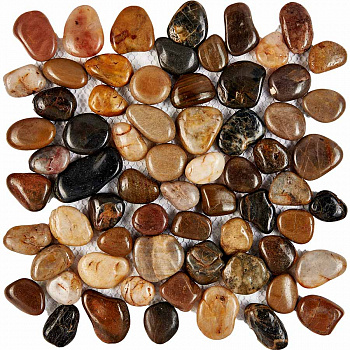 PIX266 из гальки MIX stone, чип произвольный, сетка 305х305 мм арт. 73780