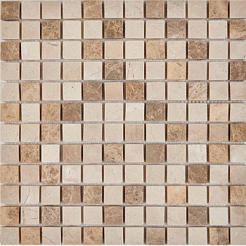 PIX 276 Emperador Light, Crema Nova, чип 23x23 мм, сетка 305х305x6 мм, Матовая арт. 73790