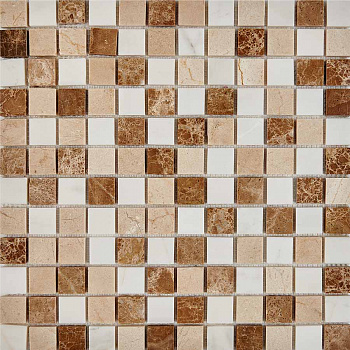 PIX 278 Light Еmperador,Dolomiti Bianco,Crema Nova,чип23x23мм,сетка305х305x6мм,Полированная арт. 73792