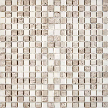 PIX 280 White Wooden, Dolomiti Bianco, чип 15x15 мм, сетка 305х305x4 мм, Полированная арт. 73794