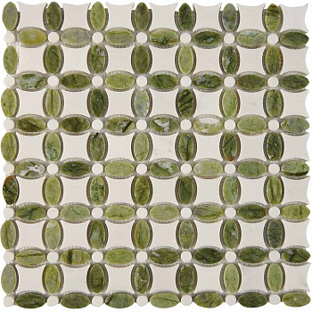 PIX 282 Dondong, Dolomiti Bianco, чип 32x32 мм, сетка 336х336x8 мм, Полированная арт. 73796