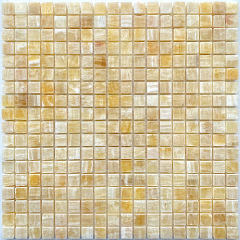PIX 305 Honey onyx, чип 15x15 мм, сетка 305х305x8 мм, Полированная арт. 73835
