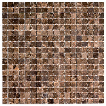 PIX 304 Dark Emperador, чип 15x15 мм, сетка 305х305x4 мм, Полированная арт. 73837