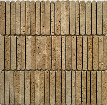 PIX 358 Yellow Travertine, чип 10/12/15*100 мм, сетка 300х305x8 мм, Полированная арт. 82336
