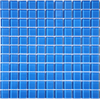 Плитка декоративная стеклянная Royal blue/Королевский синий 4*25*25 300*300 арт. 90272
