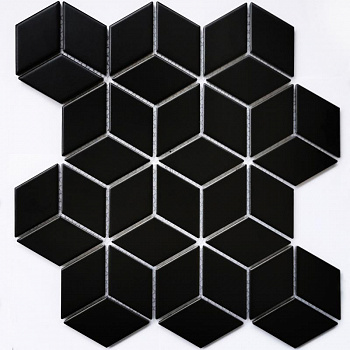 Плитка декоративная керамическая Landa Black matt/Ланды чёрный матовый 6*48*48 267.4*309 арт. 90305