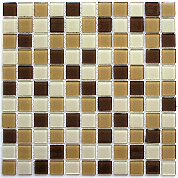 Плитка декоративная стеклянная Latte mix/Латте микс 4*25*25 300*300 арт. 90564