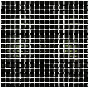 Плитка декоративная стеклянная Super black/Супер чёрный 15*15*4 300*300 арт. 90566