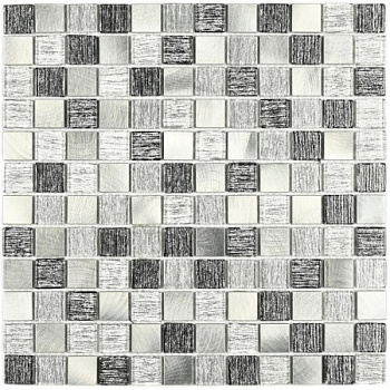 Плитка декоративная стеклянная Trend Silver/Тренд серебряный 4*23*23 300*300 арт. 90604