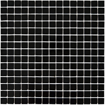 Плитка декоративная стеклянная Simple Black/Простой чёрный 4*20*20 327*327 на бумага арт. 90679