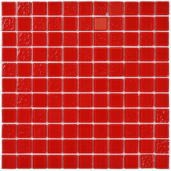 Плитка декоративная стеклянная Red Rose/Красная роза 3,5*25*25 300*300 арт. 90701