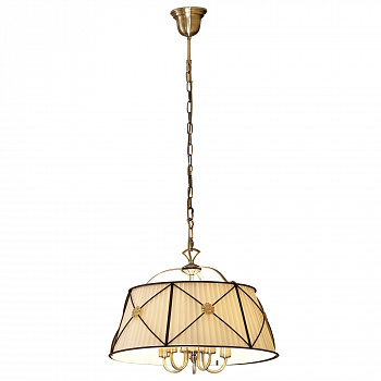 Citilux Дрезден CL409151 Люстра подвесная с бежевым абажуром Бронза арт. 88043