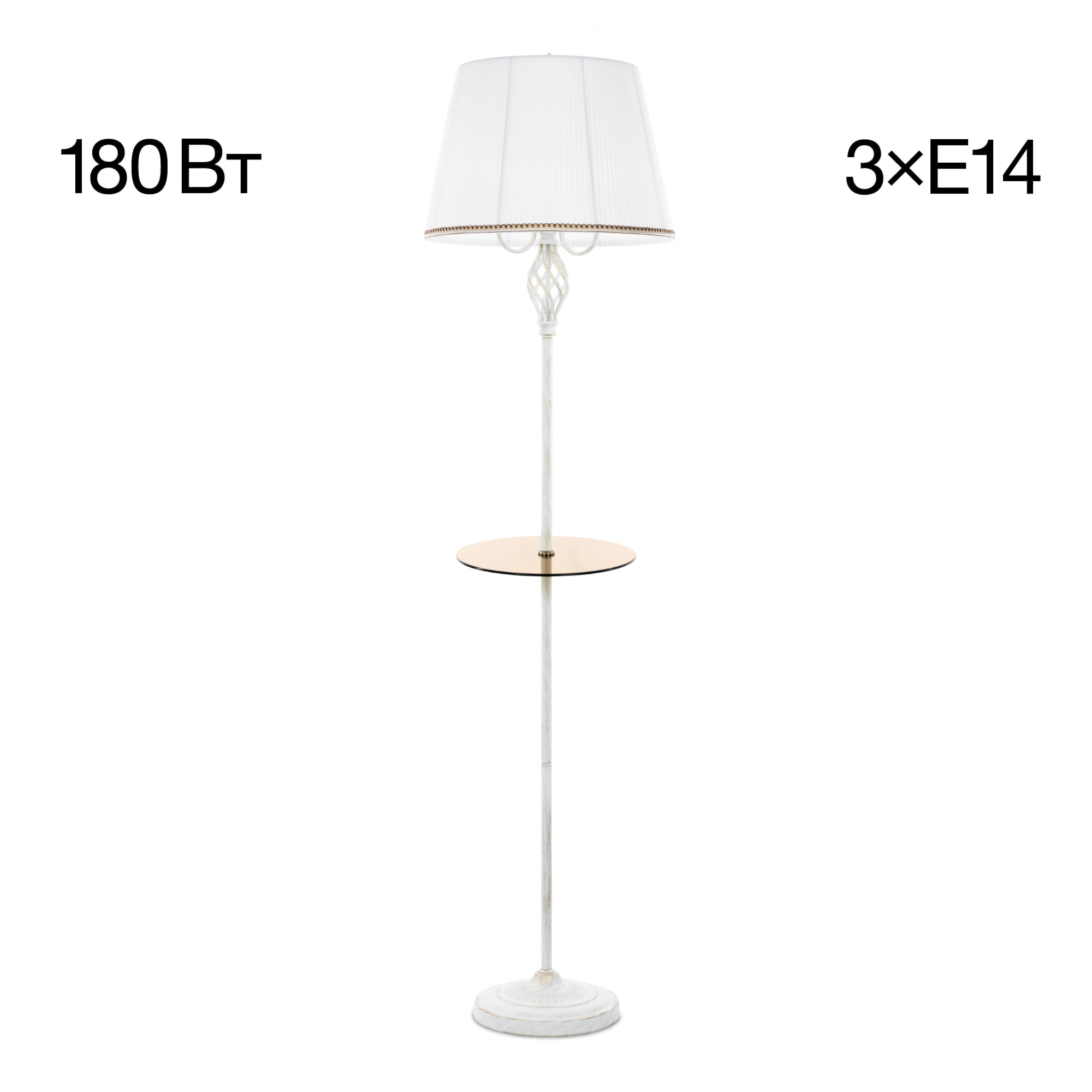 Citilux Вена CL402920T Торшер патина со столиком и белым абажуром арт. 89014