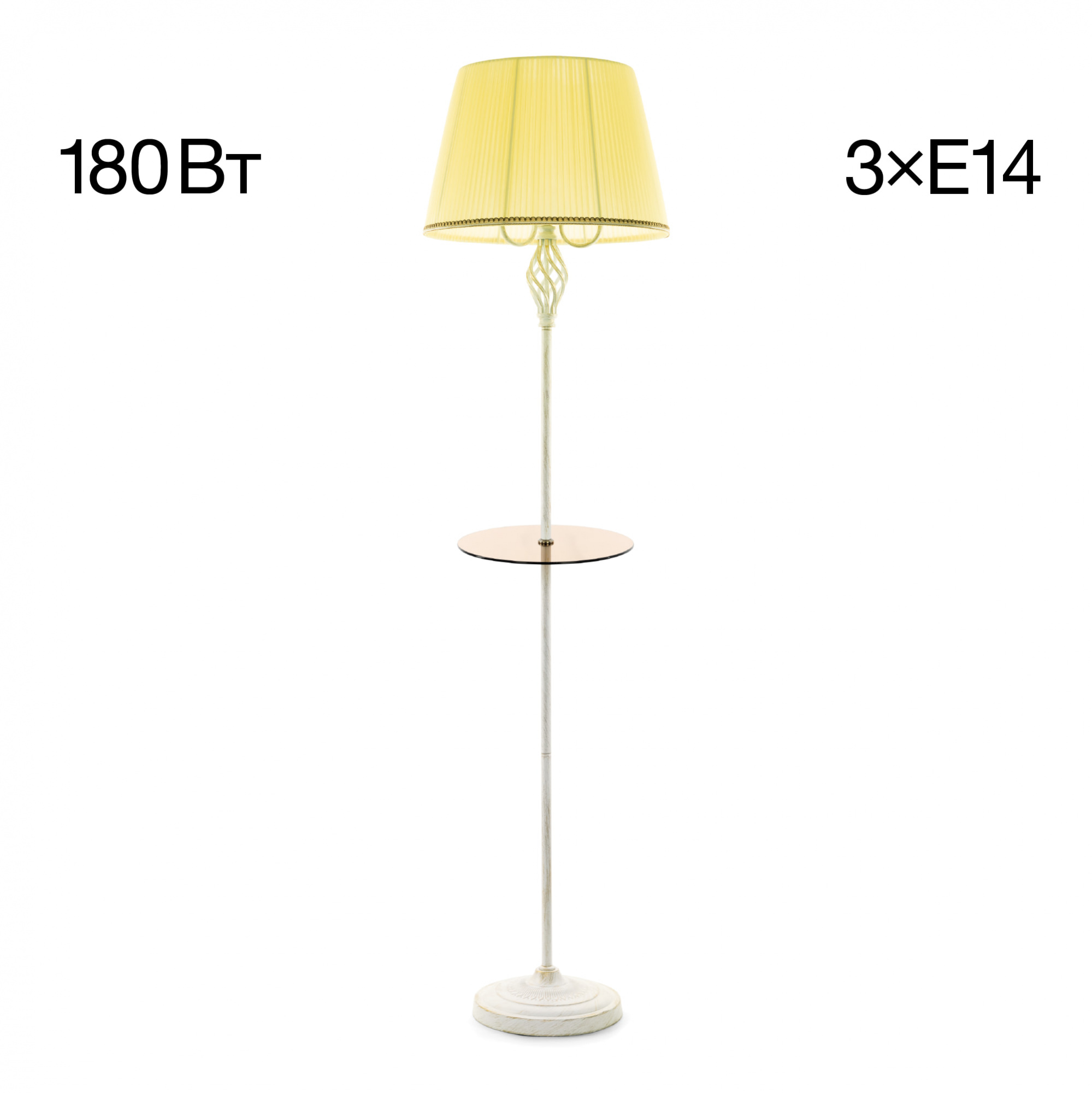 Citilux Вена CL402923T Торшер патина со столиком и кремовым абажуром арт. 89015