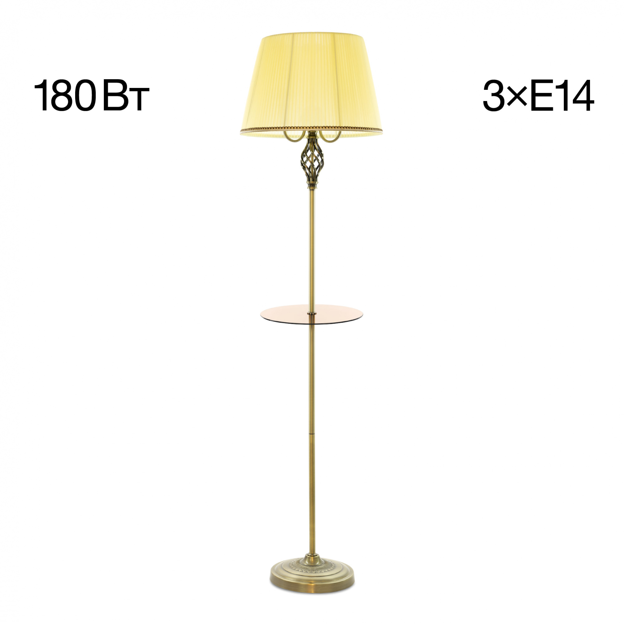Citilux Вена CL402933T Торшер бронза со столиком и кремовым абажуром арт. 89044