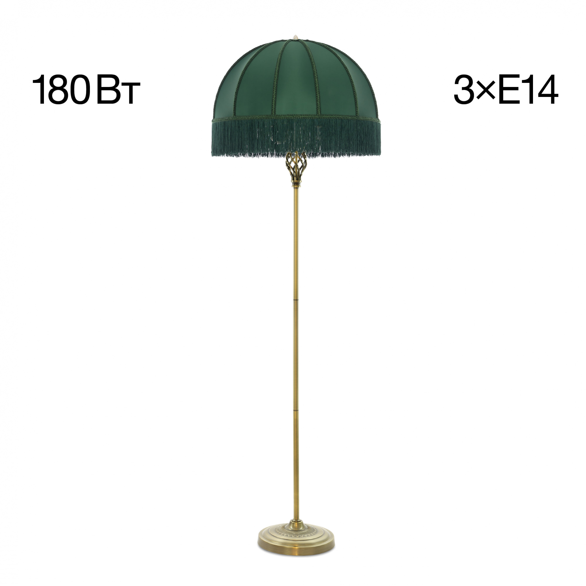 Citilux Базель CL407932 Торшер бронза с зелёным абажуром арт. 89075
