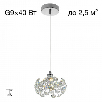 Eletto Betsy EL322P01.1 Хрустальный подвесной светильник Хром арт. 89478