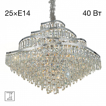 Citilux NAIAD CL315191 Люстра хрустальная подвесная Хром арт. 89489