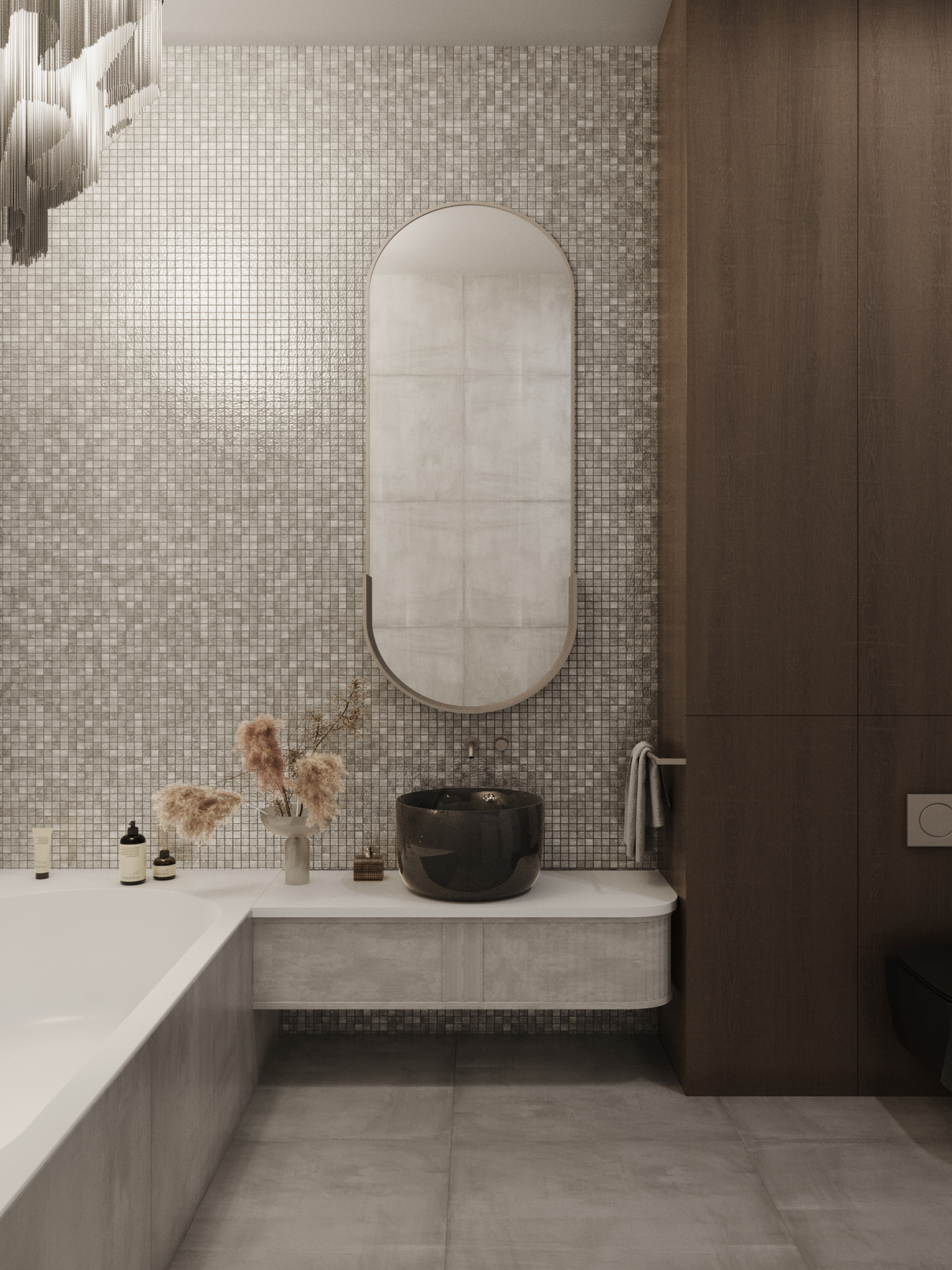 Плитка декоративная стеклянная Atlantis Platinum/Атлантика платиновый 4*24*24  315*315 арт. 90428