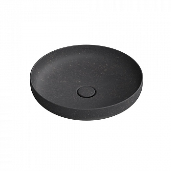 KMSFWb46MBlSt0 Раковина Safi/Сафи накладная 46 с крепежом и донным клапаном, черный камень арт. 120969