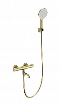 Смеситель для ванны с душем и термостатом WONZON & WOGHAND INN 1, Брашированное золото