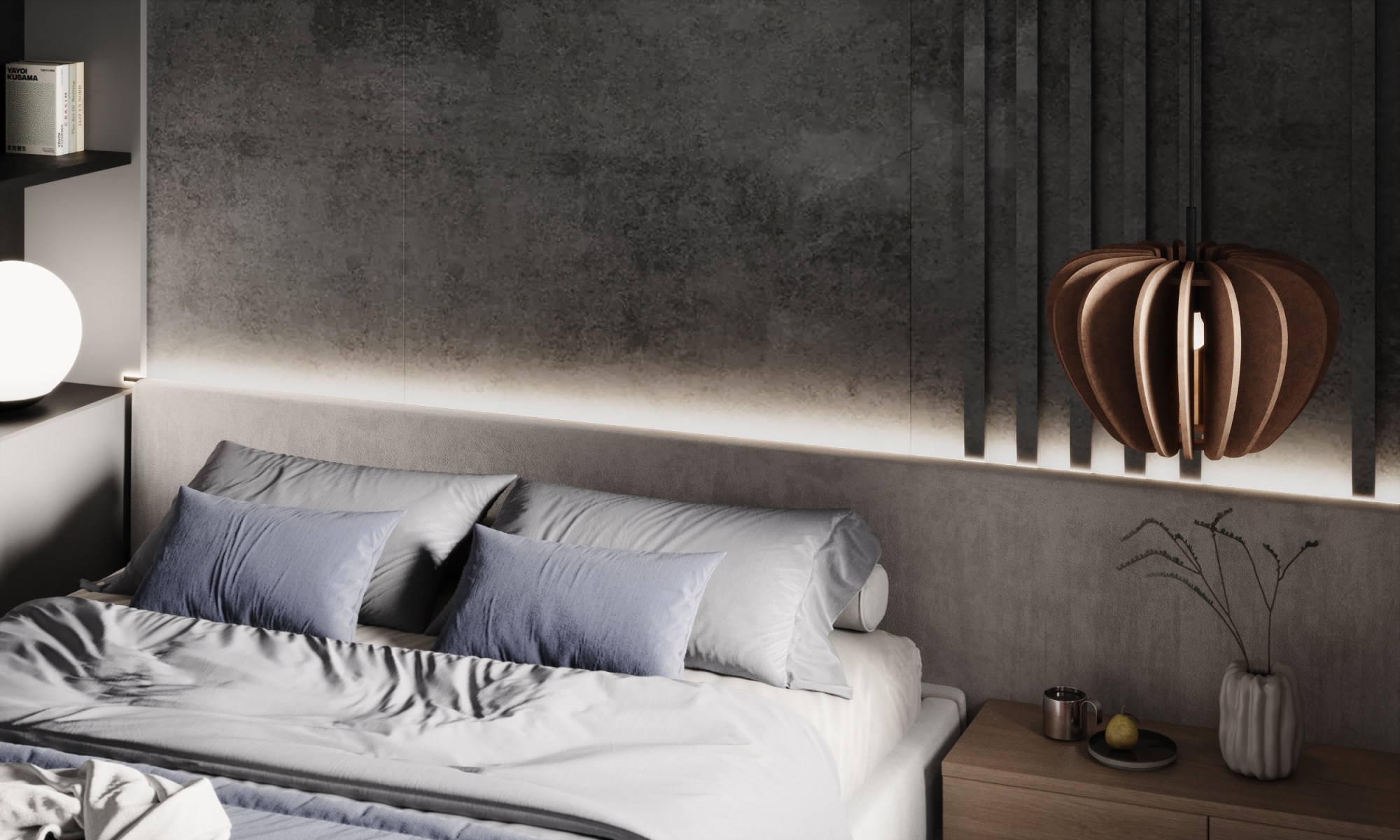 Панель из КМ Cemento Dark carbon matt/Цемент тёмный карбон матовый 1100*2800*8 (1шт.=3,08 кв.м.) connect арт. 106663