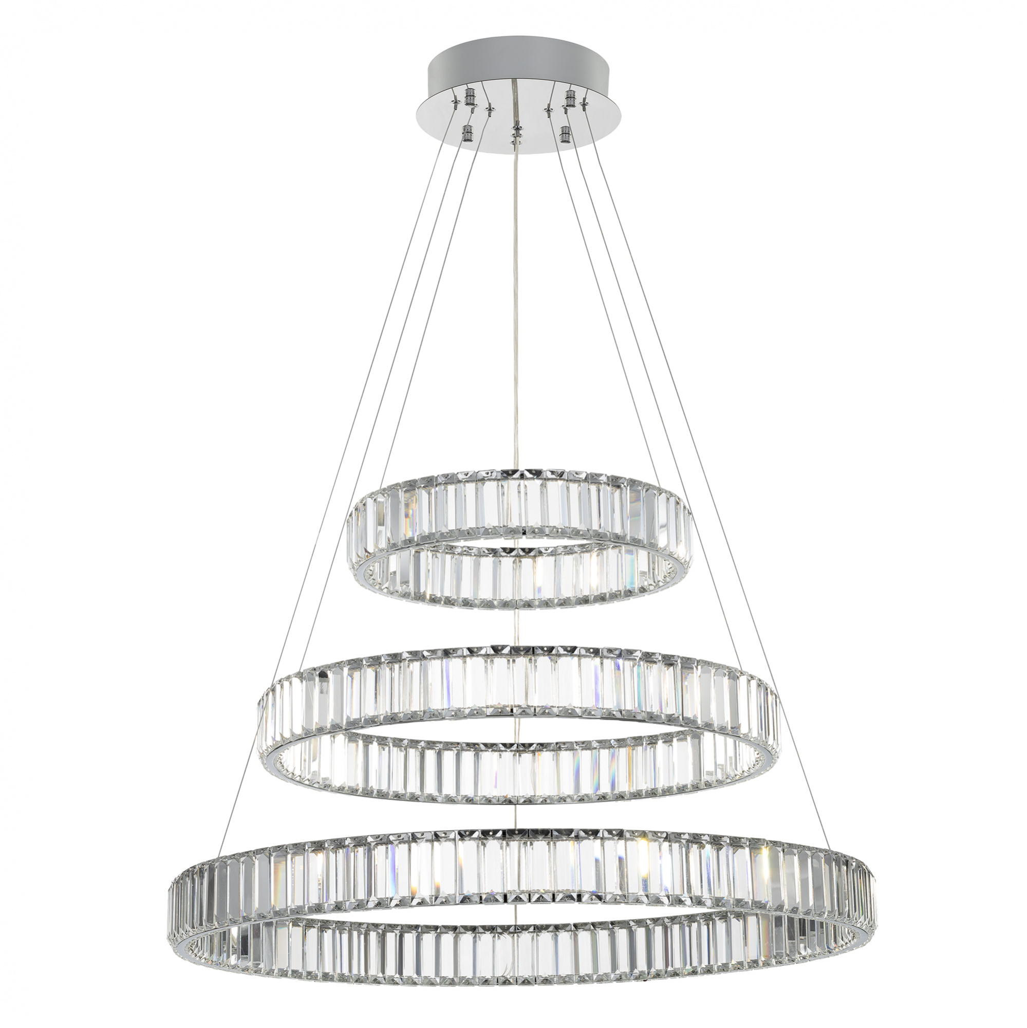 Citilux Чезаре CL338381 LED Люстра хрустальная с пультом Хром арт. 89037