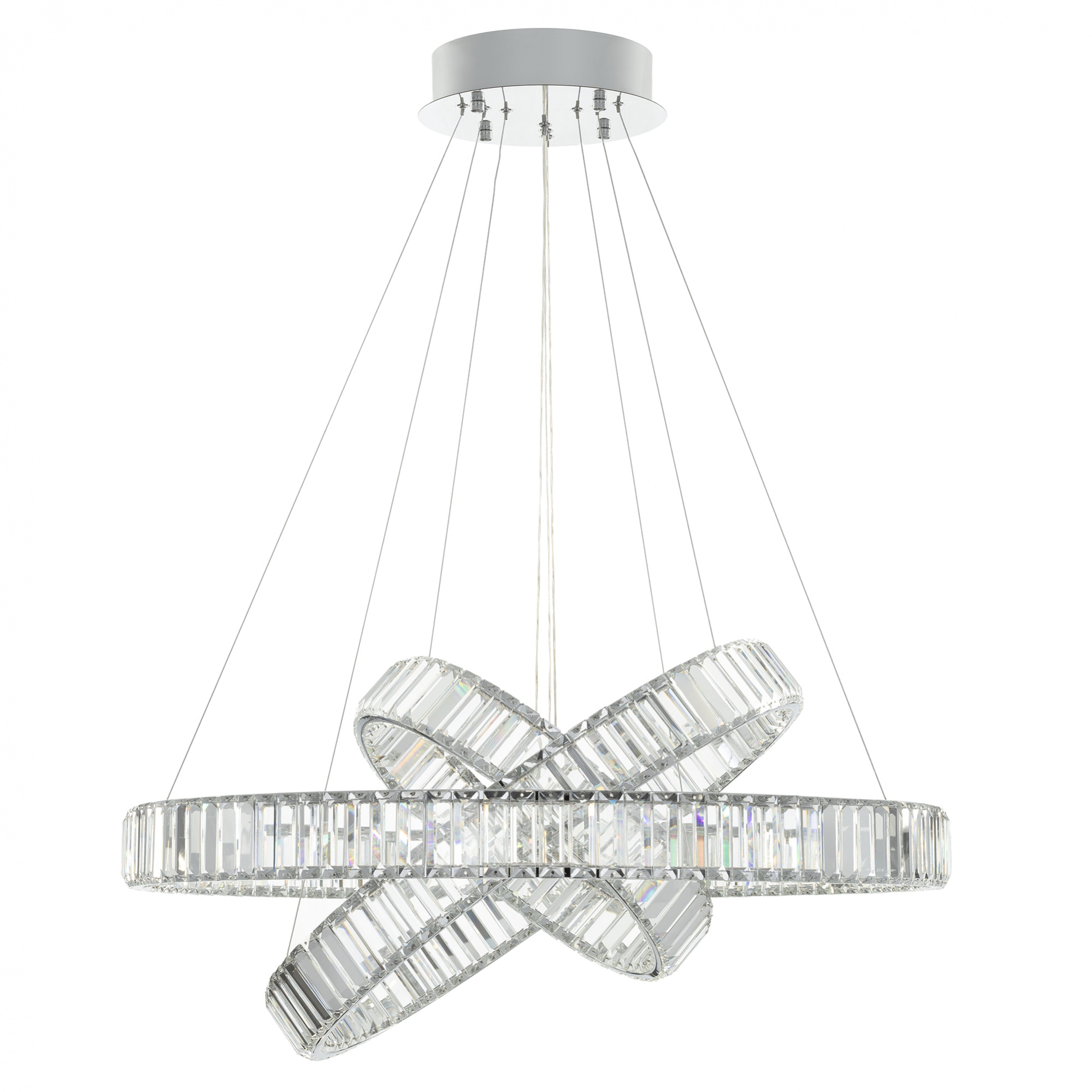 Citilux Чезаре CL338381 LED Люстра хрустальная с пультом Хром арт. 89037