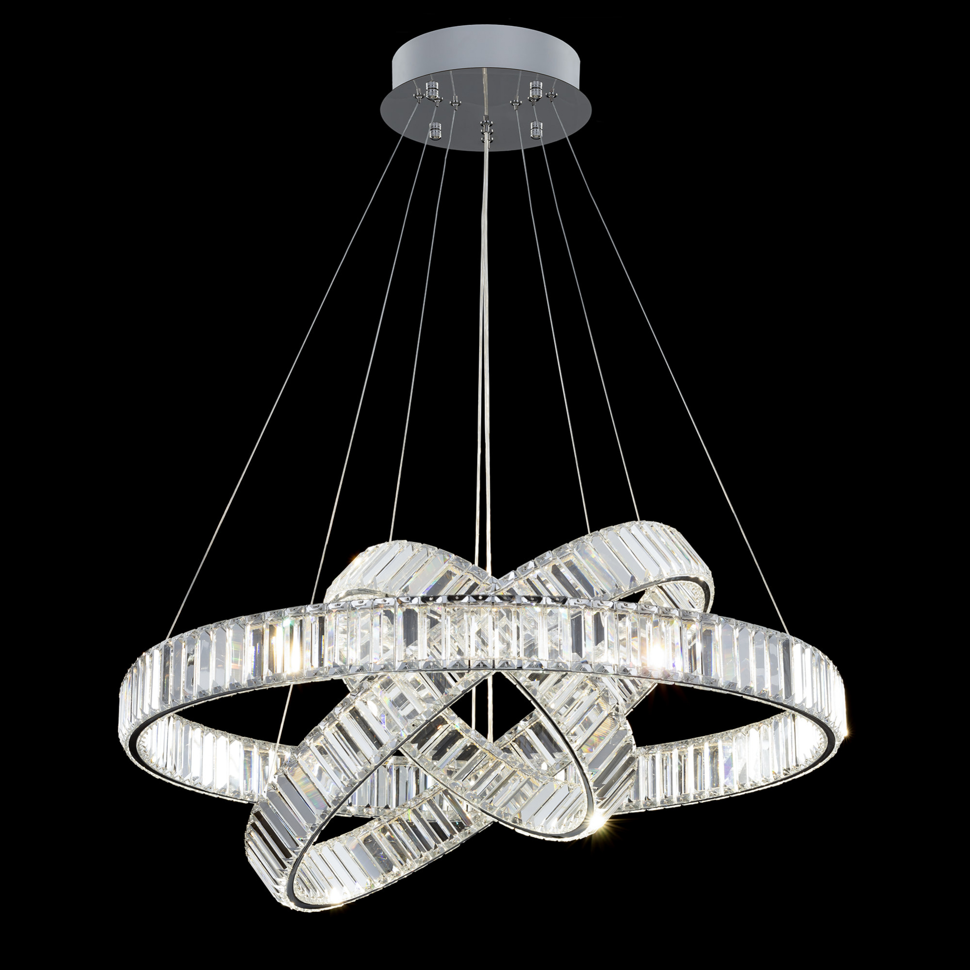 Citilux Чезаре CL338381 LED Люстра хрустальная с пультом Хром арт. 89037