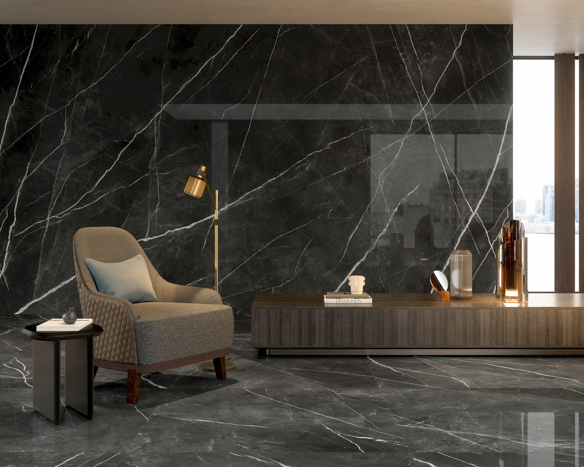 Плитка Marvel Gala Calacatta Black 60x120 Lapp.(1,44 кв.м.) арт. 52252