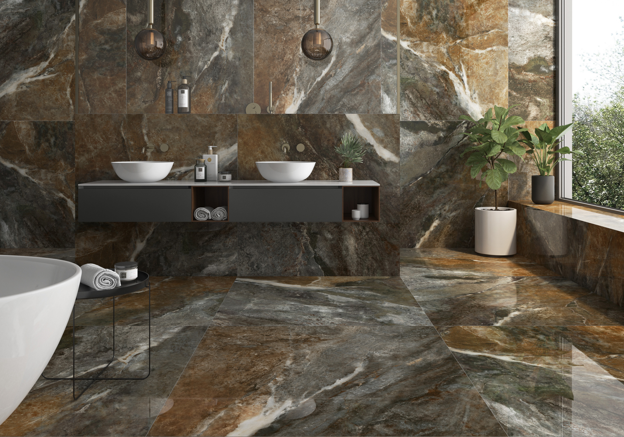 Плитка Geotiles Amazona Coffee 60x120 Super Polished (1,44 кв.м.) арт. 53032