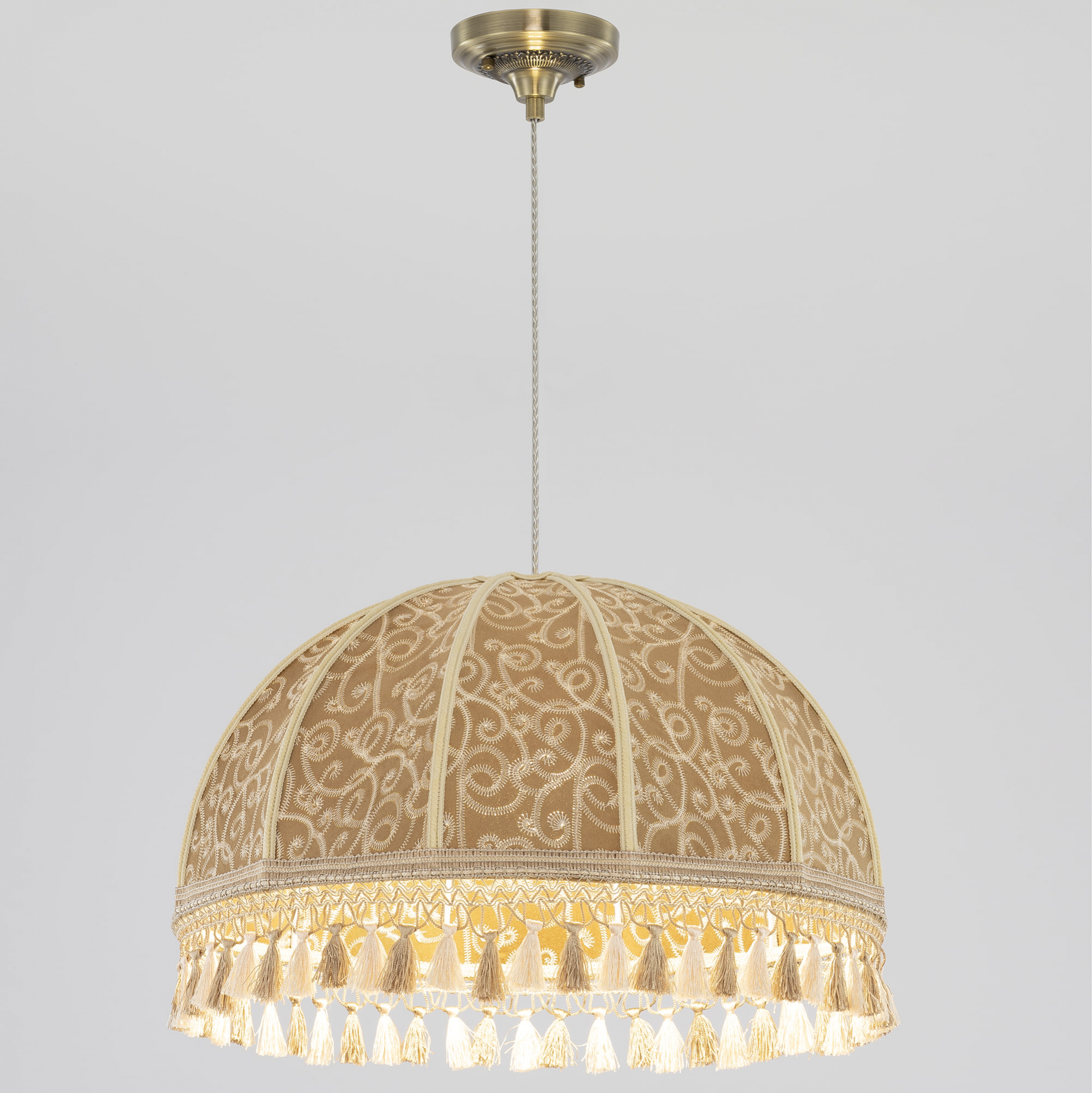 Citilux Базель CL407035 Подвесной светильник бронза с абажуром Вышивка арт. 89071