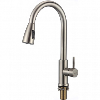 Смеситель для кухни с выдвижным изливом Savol S-002806L, сатин арт. 170825