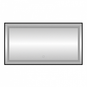 Зеркало с подсветкой LED Fixsen FX-2120B прямоугольное 120х80 см, черное арт. 178875