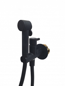 Гигиенический душ со смесителем Webert Elio EL870303560PVC, черный арт. 188955