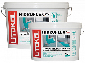 HIDROFLEX Готовый гидроизоляционный состав для внутренних работ зеленый ведро 17 кг арт. 201250