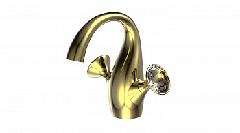 Смеситель для раковины Bravat Swan F14287G-ENG, золото арт. 163130