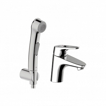 Смеситель для раковины с гигиеническим душем Bravat Drop-D F148162C-1, хром арт. 163135