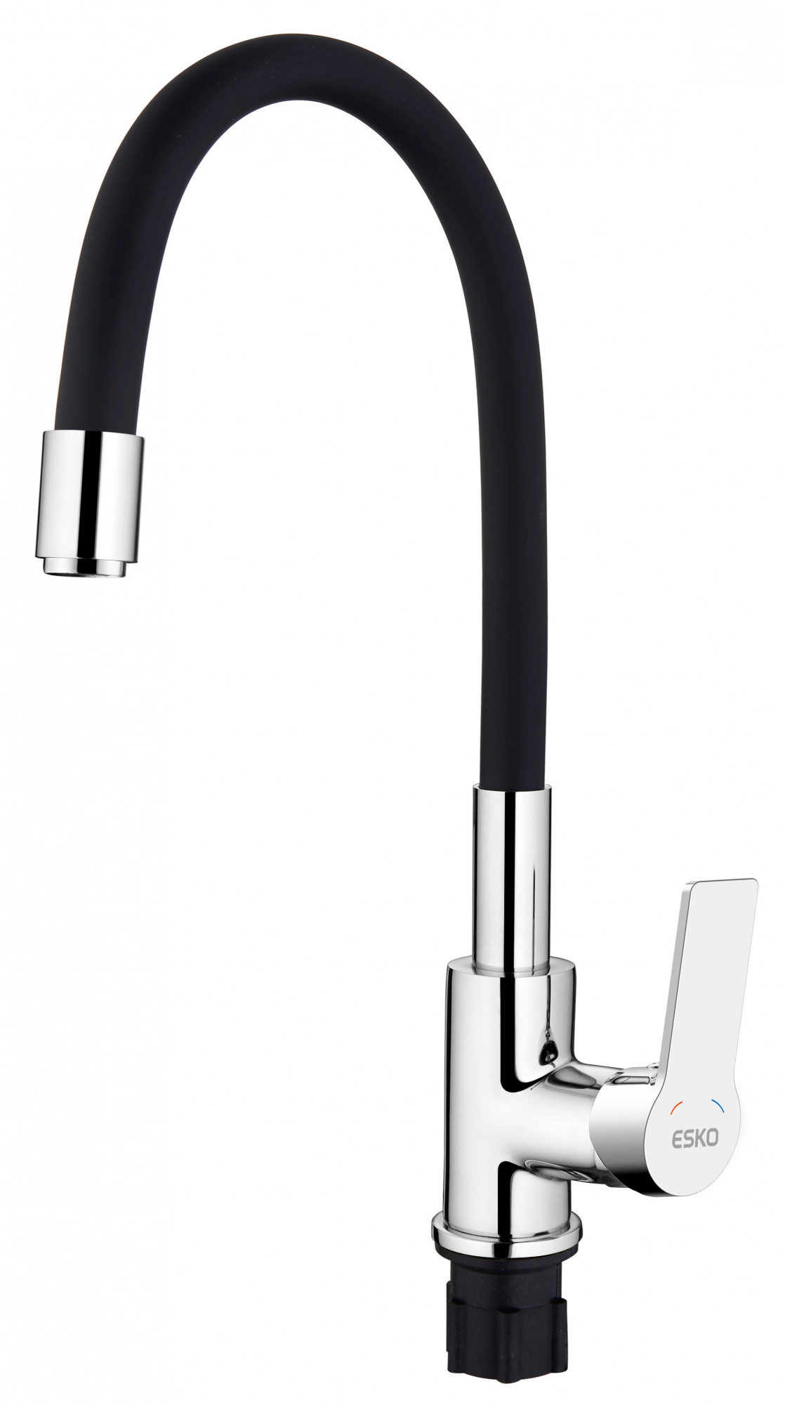 Смеситель для кухни с гибким изливом Esko Coral CL 519 B/CL519CrB , хром/черный арт. 171672
