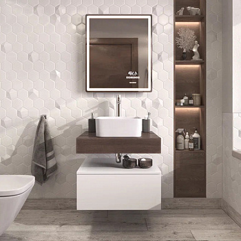 Тумба подвесная без столешницы Velvex Unit tp.UNI.60.1Y белый матовый, 60 см арт. 177845
