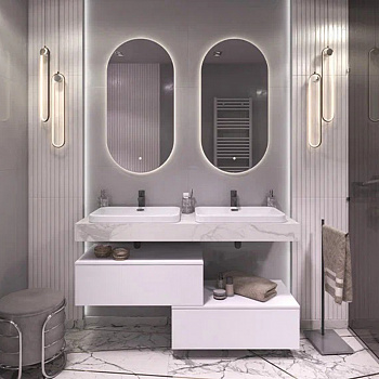 Столешница Velvex Unit 140, белый мрамор арт. 183612