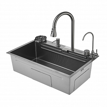 Многофункциональная кухонная мойка Savol S-SC002Q, графит арт. 184380